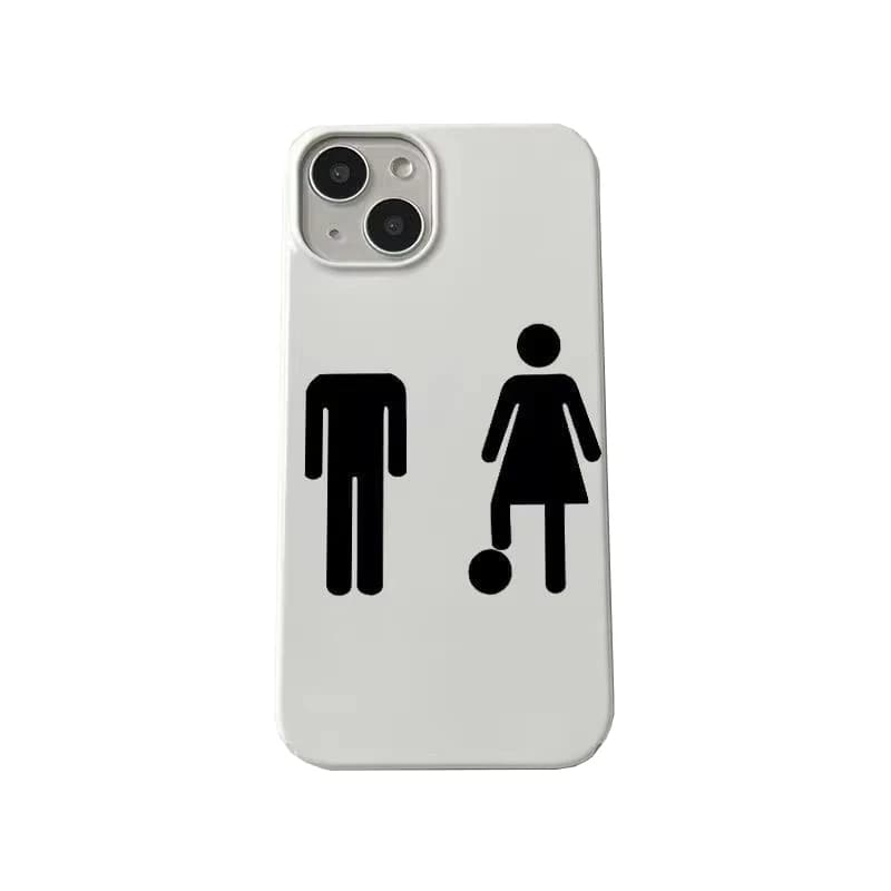 Minimalist Cover with Male and Female Symbols for iPhone 17 Air 16 Pro Max 15 14 Plus 13 12 11, Rear Case in Silicone Antiurto