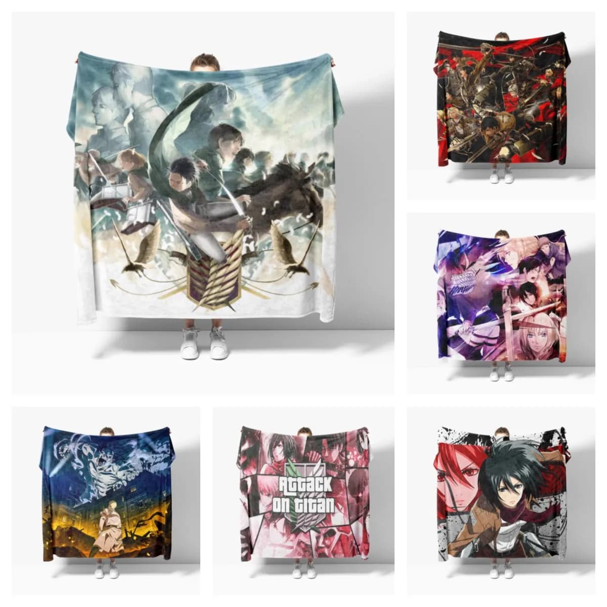 Anime attack on titan coperte di flanella morbida biancheria da letto super calda traspirante e coperte da viaggio coperte da letto personalizzabili