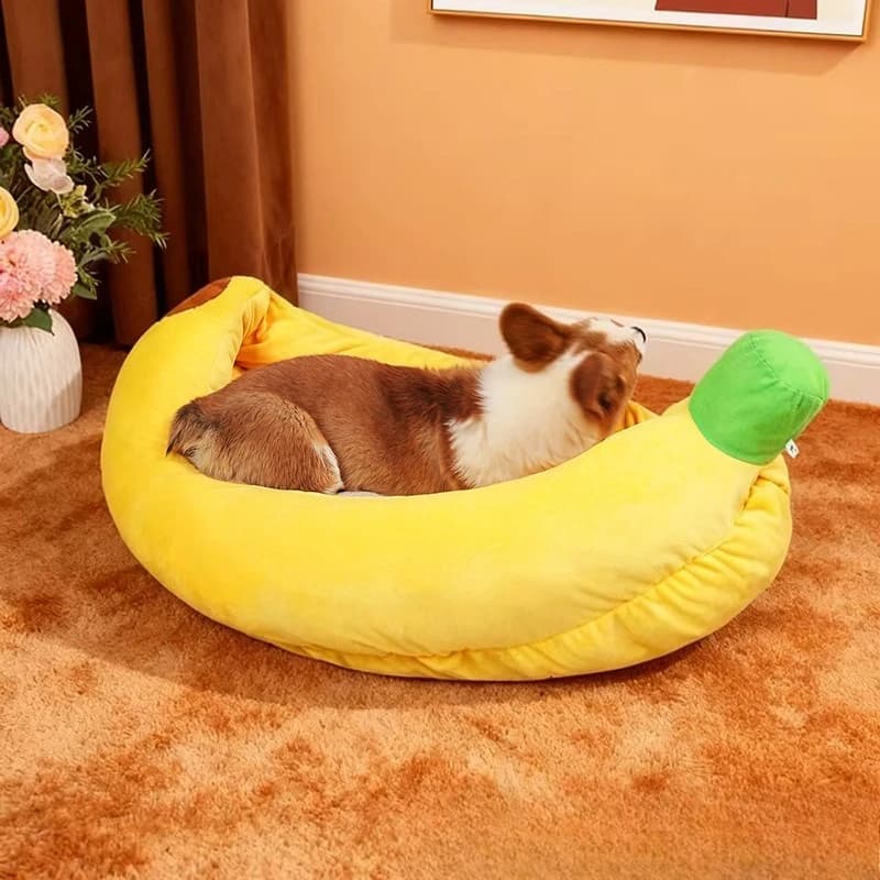 Cuscino Caldo per Animali Domestici Quattro Stagioni, Divano per Cani a Forma di Banana, Lettiera per Gatti, Accessori per Animali, Cuccia Rimovibile
