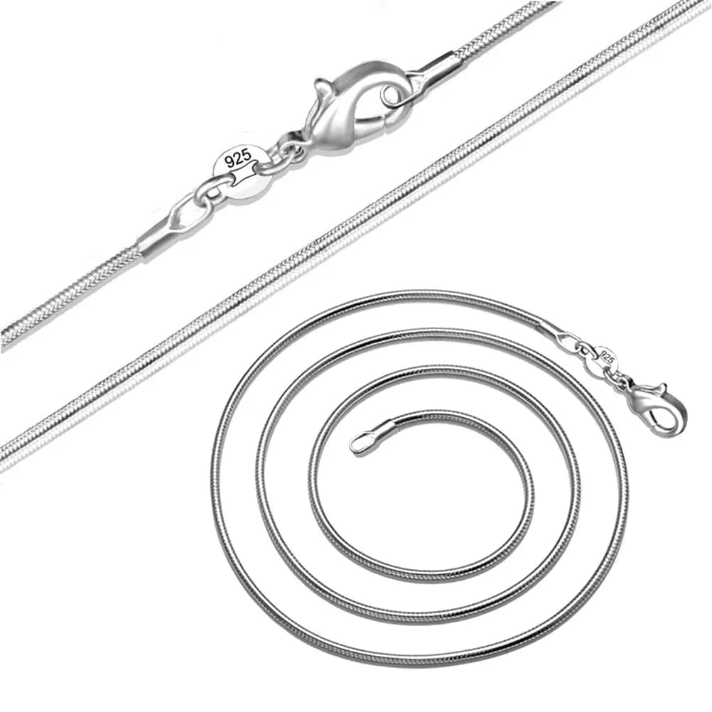 Snake Chain Necklace Silver Plated 31inch Durable Fashionable Mens Womens Snake Necklace Elegant Unique Gift for Family Friends