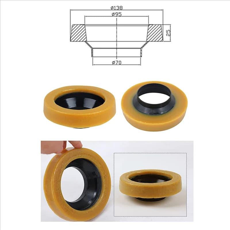 ABFY-3X Toilet Flange With Wax Ring For Toilets Replacement Kit Includes Bolts PVC Toilet Flange Repair Kit