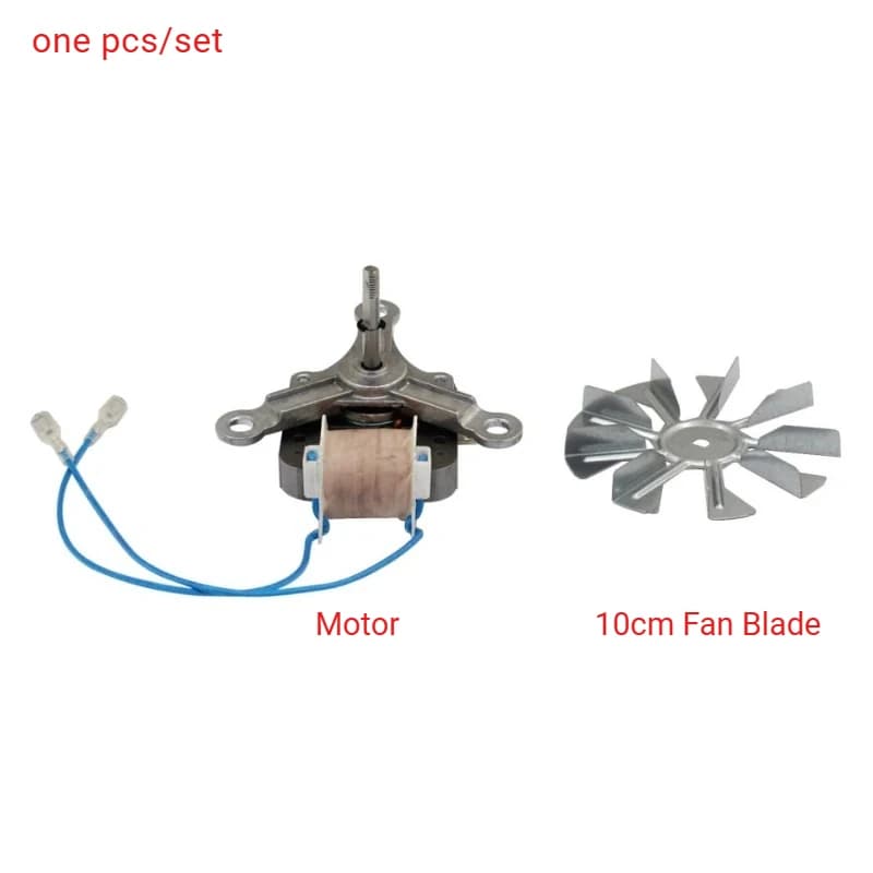 1PCS Air Fryer Fan Motor and 10cm Fan Blade for Air Fryer Repair Skeleton Shaded‑pole Fan Motor 220V Three‑leg Bracket
