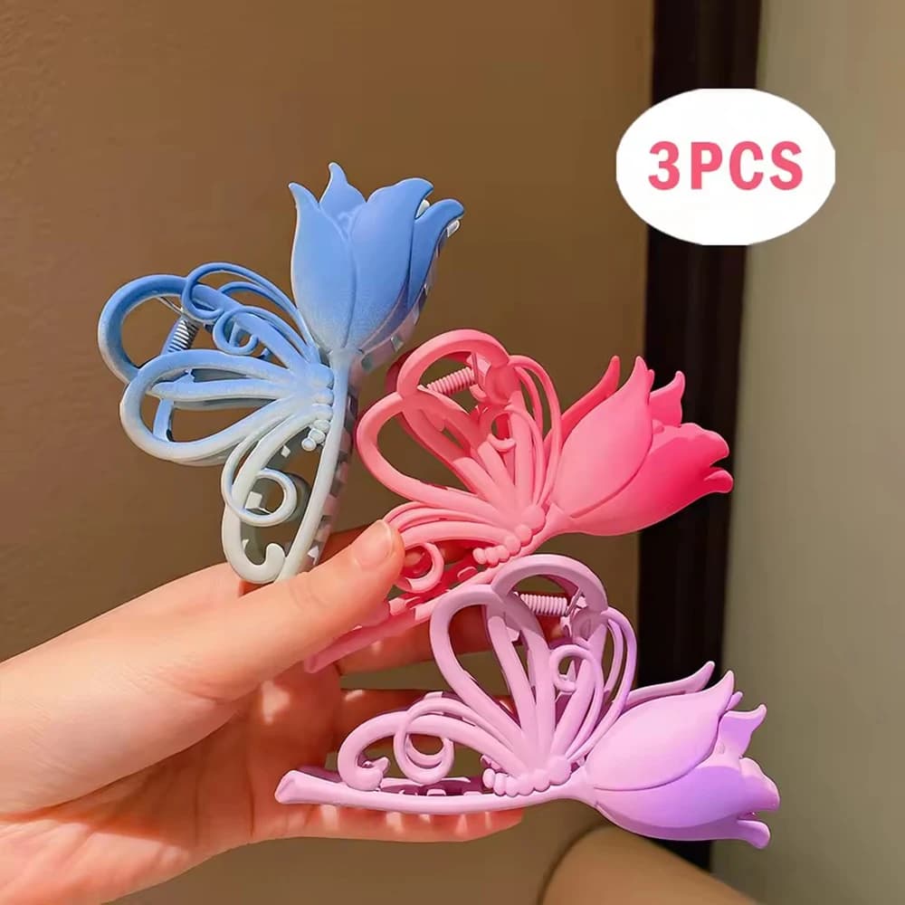 1/3 Pieces of Fashionable Multi-Color Rose-Shaped Hair Clips, Shark Clips and Hair Accessories, Suitable for Girls