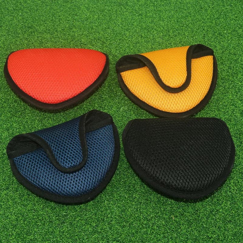 Copertura per putter da golf traspirante a mezzo cerchio con chiusura a nastro magico - Altalena per esercitazioni e competizioni, compatibile con la maggior parte dei putter