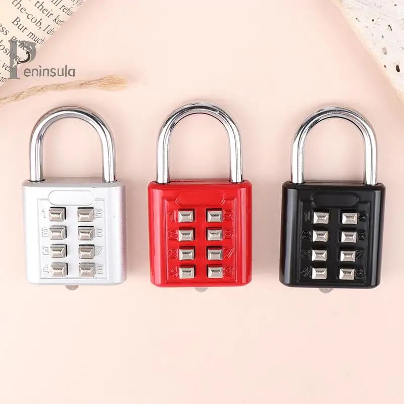Lucchetto a combinazione con codice password a 8 cifre Valigia in lega di zinco per bagagli da viaggio Smart Lock con chiave antifurto