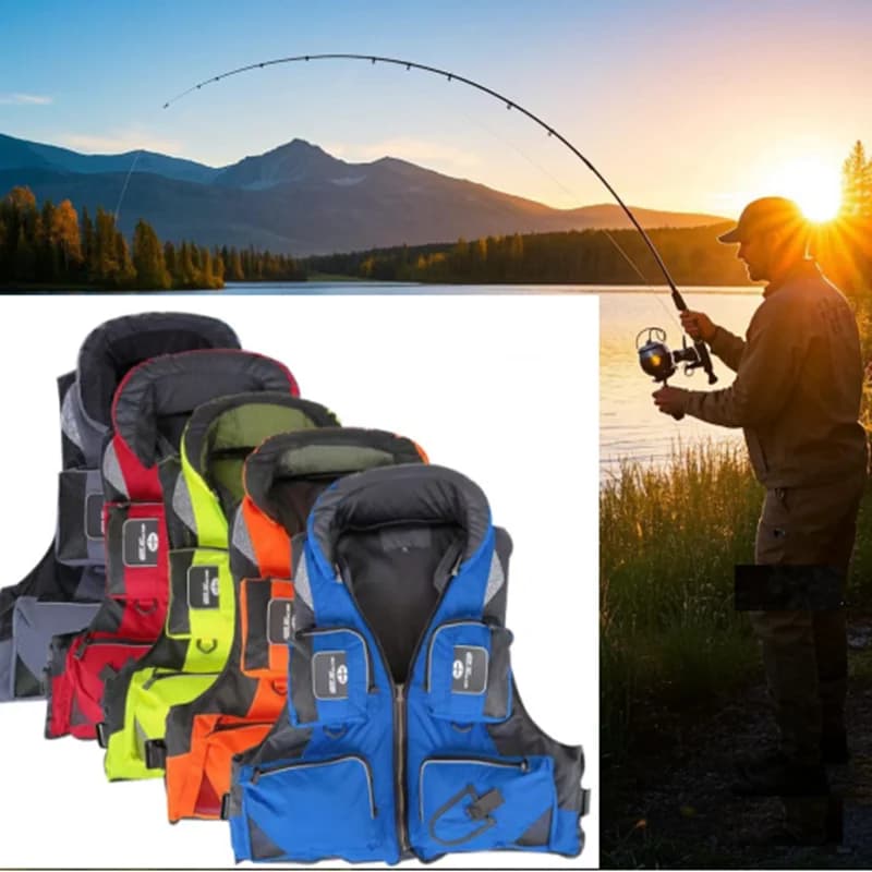 Gilet da nuoto squisito impermeabile staccabile per il surf in acqua Giubbotto di salvataggio da pesca con attrezzatura da pesca