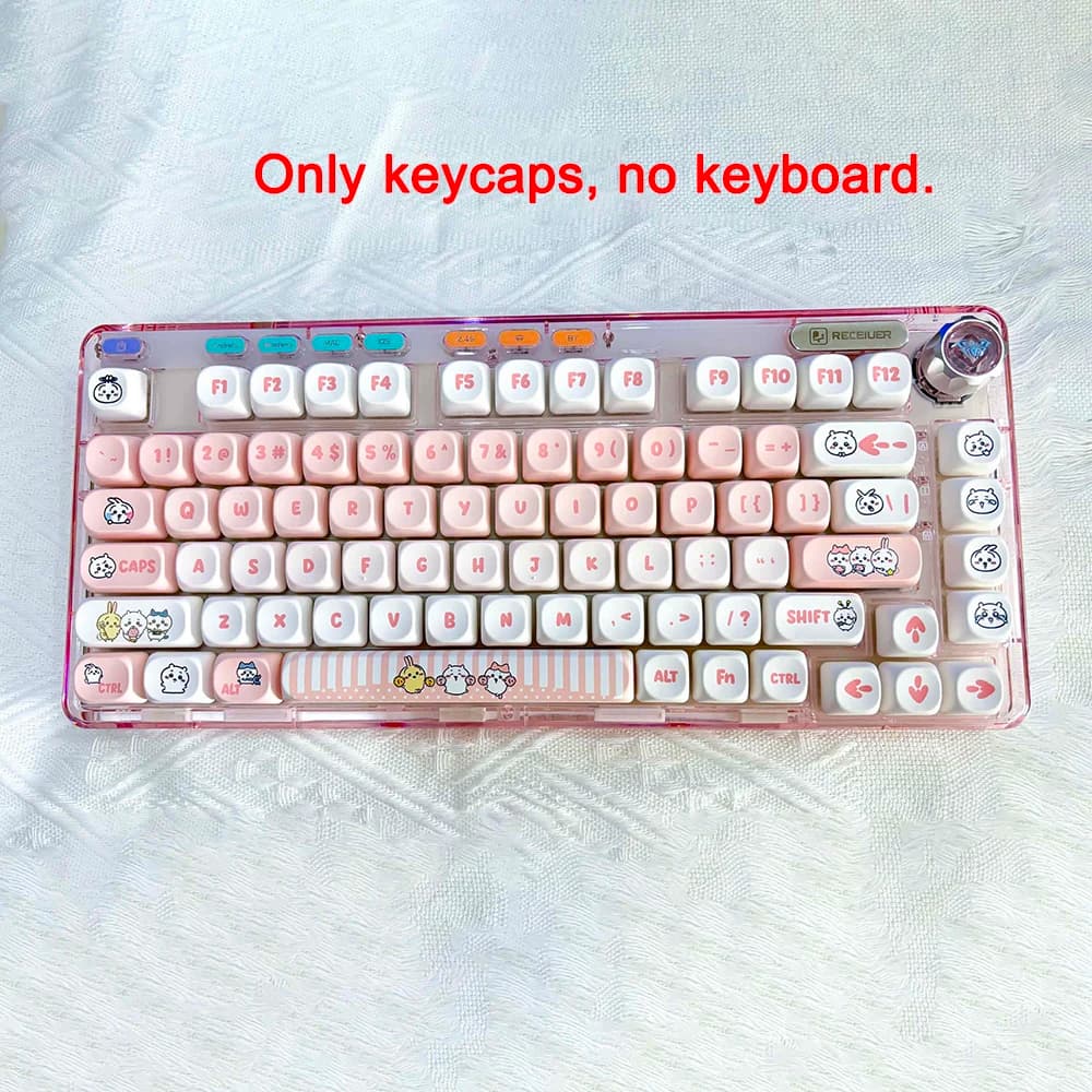 Usagi Copritasti Carino 75%/Full Cartoon Pattern Tema Keycap MOA Profilo Decorazione della tastiera per tastiera meccanica Copritasti del fumetto