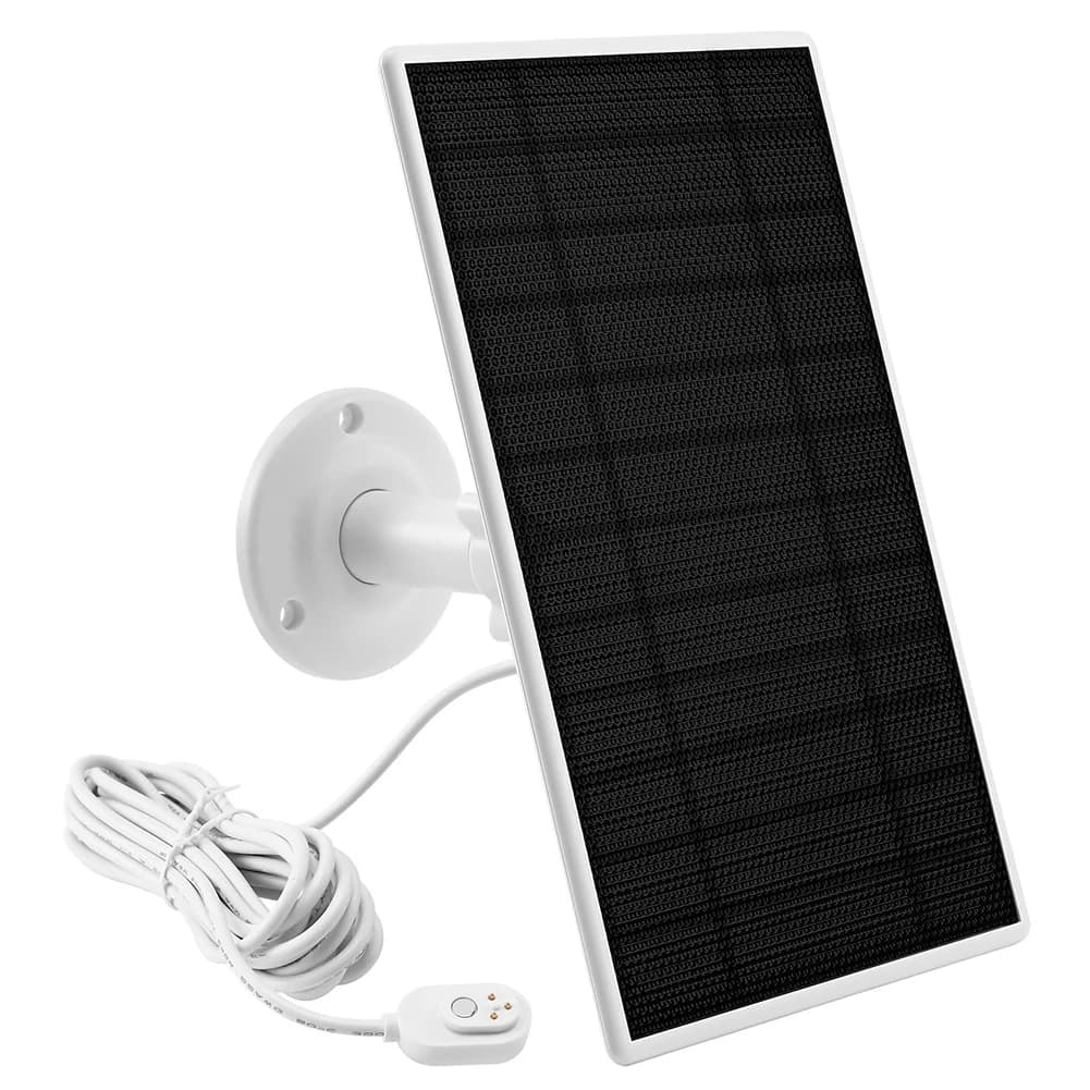 Supporto Girevole a 360° con Pannello Solare da 5W, Design Resistente alle Temperature, Caricatore Solare Impermeabile per Telecamere di Sicurezza Esterne