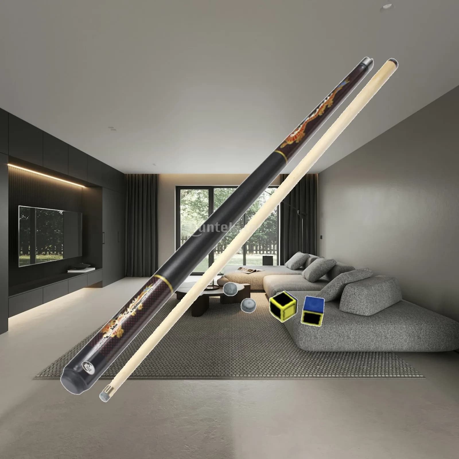 Pool Cue Billiard Pool Cue Stick Lightweight Black Eight Billiard Cue 57"