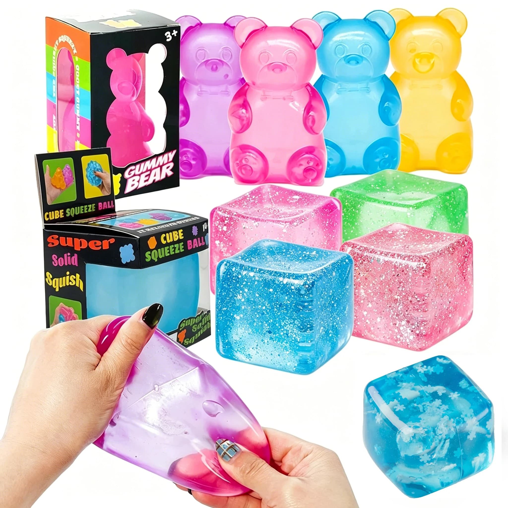 Schylling Needoh Nice Cube: Giocattolo Sensoriale Antistress per Concentrazione, ADHD, Ufficio e Relax
