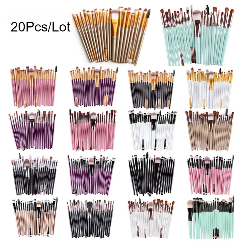 Set di pennelli per trucco da 20 pezzi Pennello per ombretto Set completo Pennelli per correttore Blush Cipria in polvere Evidenziatore Fondotinta Strumenti per trucco di bellezza