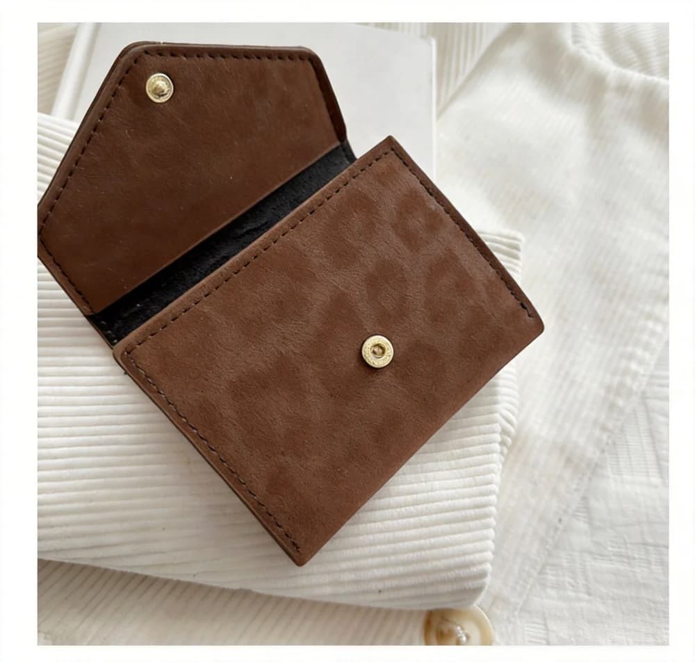Leopard Print Card Holder Compact Credit Card Case Pu Leather Wallet Fashion Tri-Fold Coin Purse For Handbag Gift Pocket