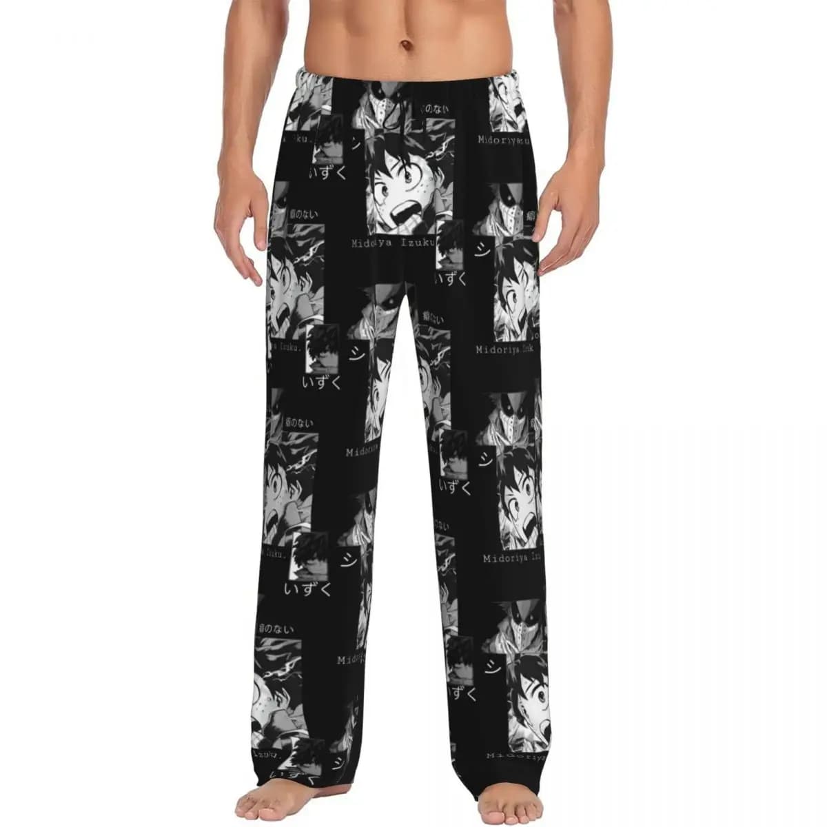 Pantaloni Pigiama Personalizzati da Uomo My Hero Academia con Stampa Grafica Anime Deku Stile Giapponese con Tasche