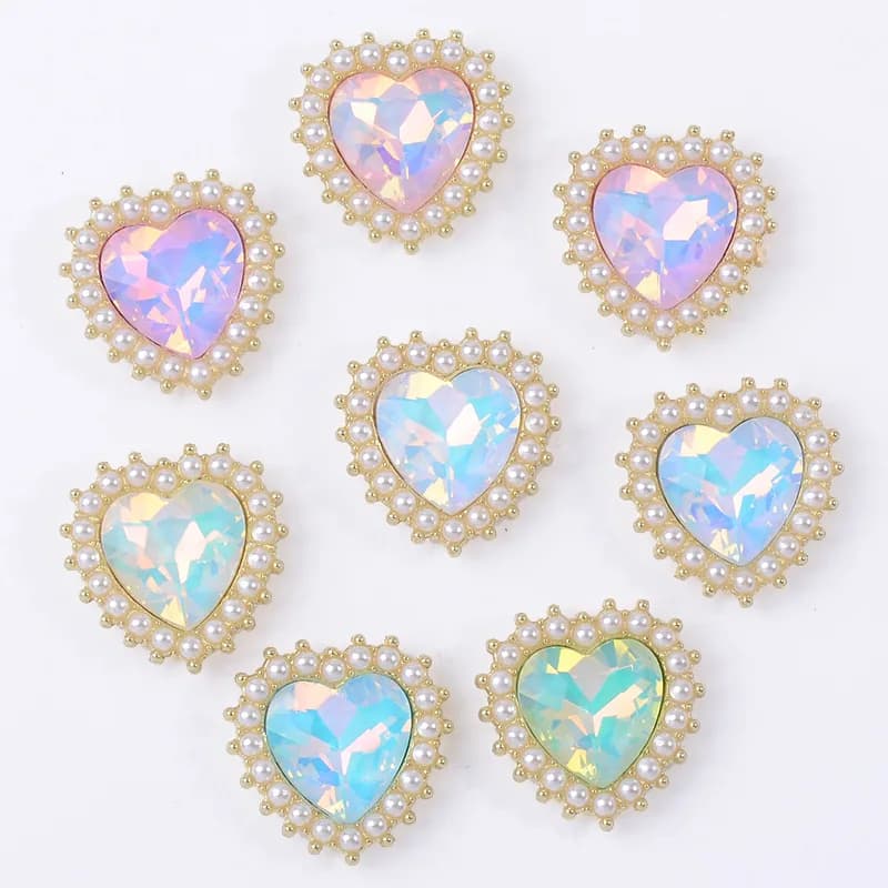 Accessori per capelli fai da te materiale tornante mocha 8 colori nastro perla cuore pesca accessori in lega piatto di fiori gioielli fai da te