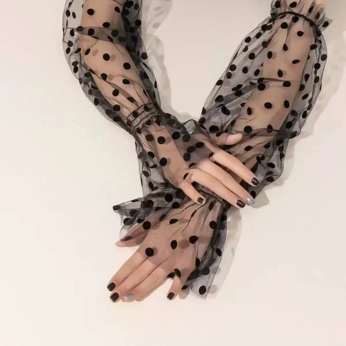 Women's Summer Gloves in Pizzo a Rete Senza Dita, Solar Protection, Rustic Bohemien Style, for Musical Festivals, Carnival, Festivals, Cycling