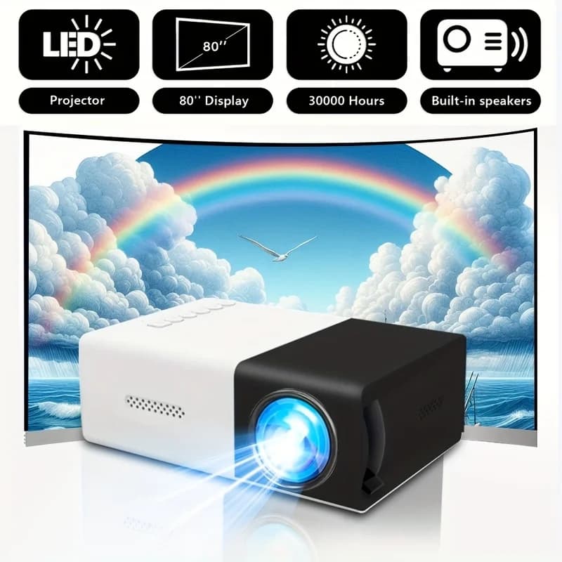 Altoparlante integrato YG300, supporta la definizione elevata 1080P, mini proiettore LED portatile per intrattenimento domestico.