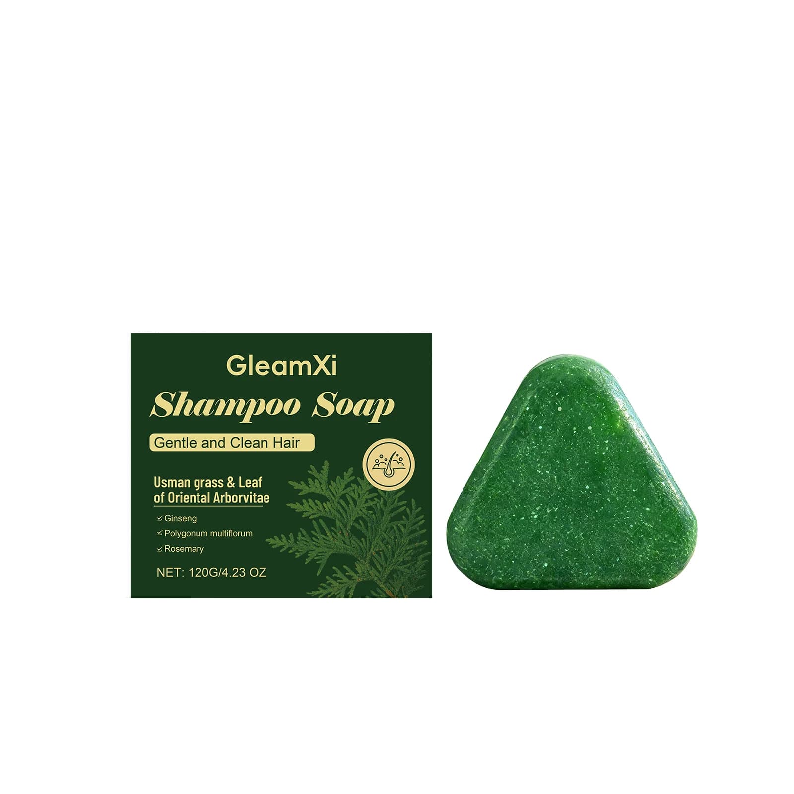 120g Usman Grass and Platycladus Shampoo Flavour Strengthening hair roots growth Shampoo Bar Natural herbal treatment for hair loss Hair care