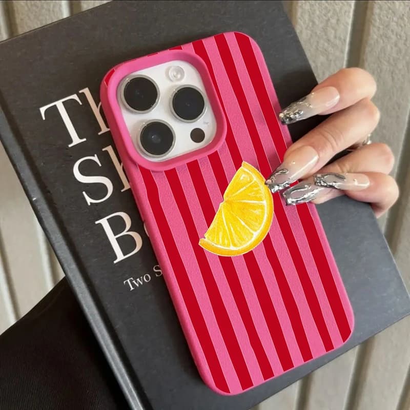 Custodia Morbida Antiurto in Silicone TPU con Motivo Limone alla Moda per iPhone 17 Pro 16 15 14 17 13 11 Pro Max 11 13 12 Plus XR