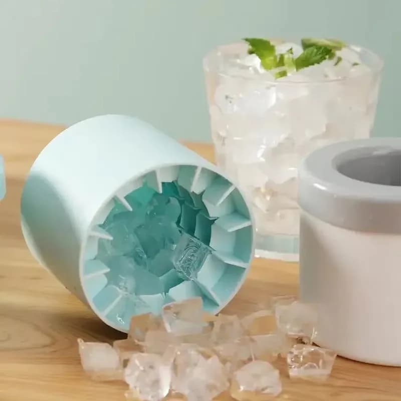 Secchiello per il ghiaccio Stampo per tazza Vassoio per cubetti di ghiaccio in silicone Commestibile Congelare rapidamente cubetti di ghiaccio Secchiello per il ghiaccio Creatore di whisky Accessorio da cucina