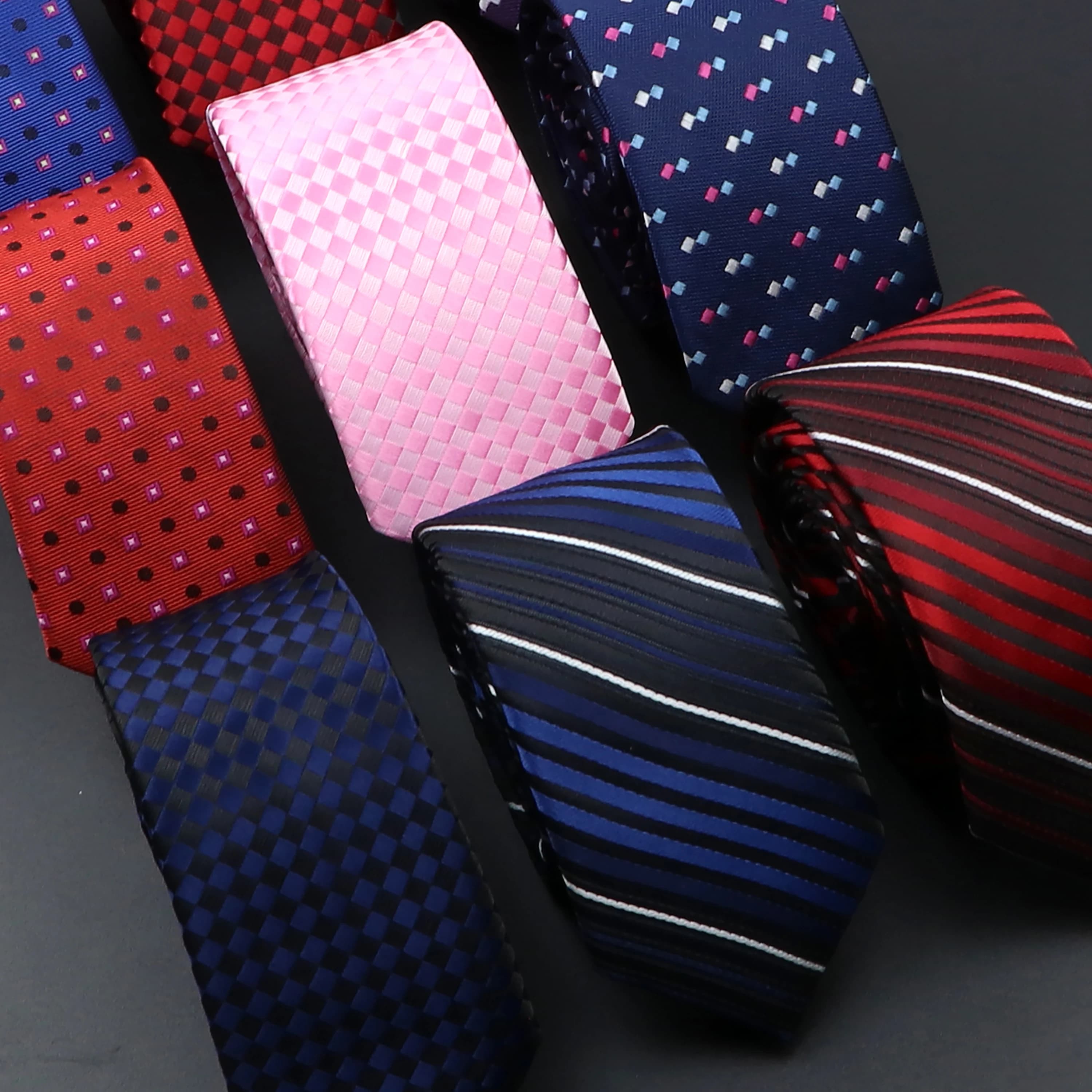 Classic 5cm Striped Dot Ties For Men Fashion Jacquard Slim Blue Black Necktie Mens Suit Shirt Daily Wear Cravat Accessories Gift