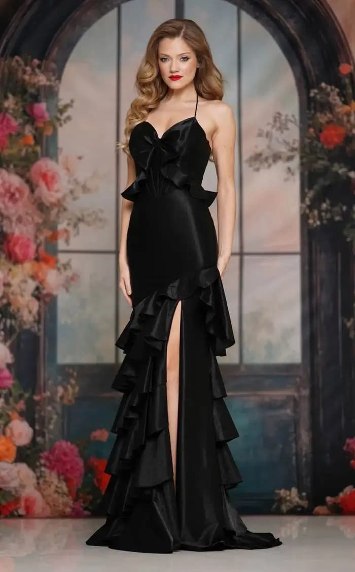 Customized Sexy Charmeuse Tiered Ruched Bow A-line Spaghetti strap Long Dresses Bespoke Occasion Dresses Sizes Available Fashion