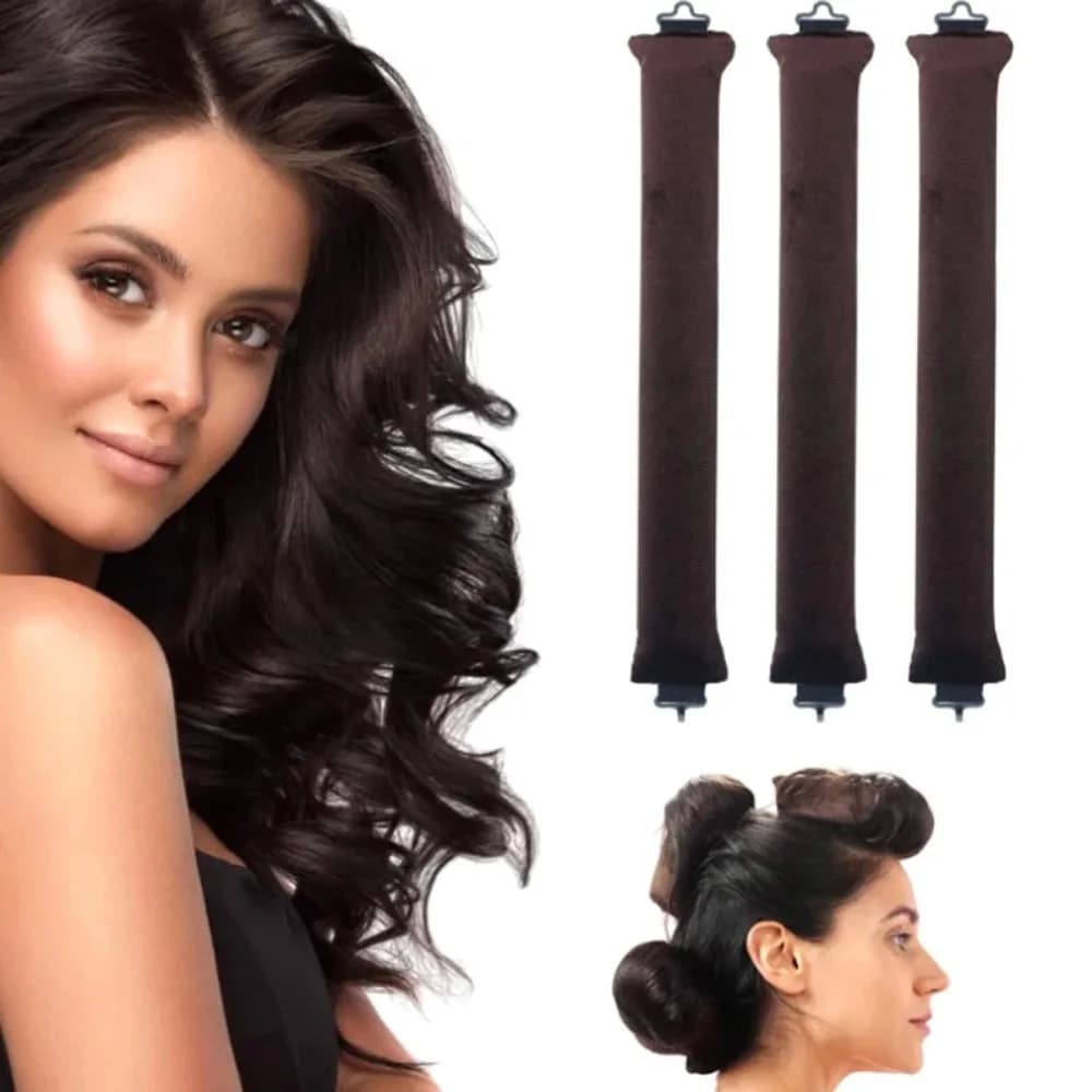 Heat-free curling rod band Bigodini for lazy hair No heat Hair Rollers Sleeping Soft flexible rods with hook Hair styling tools