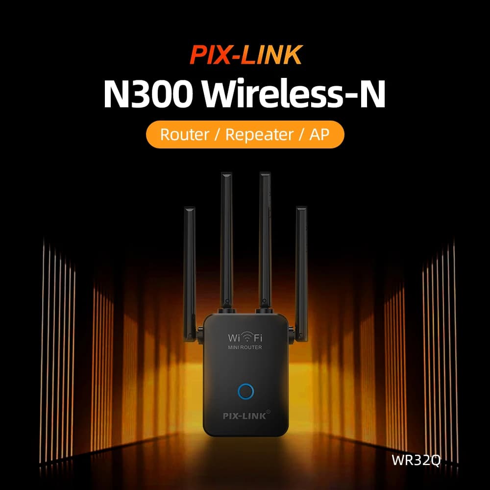 PIX-LINK WR32Q Ripetitore Wireless Router Wifi 300M Amplificatore di Segnale Extender 4 Antenna Router Amplificatore di Segnale Adatto