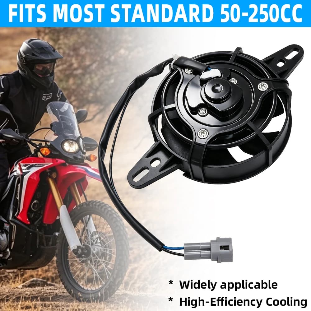 Motorcycle Electric Radiator 12V Cooling Fan For Chinese 200cc 250cc Quad ATV 4 Wheeler Go Kart Dirt Pit Bikes ATV Universal