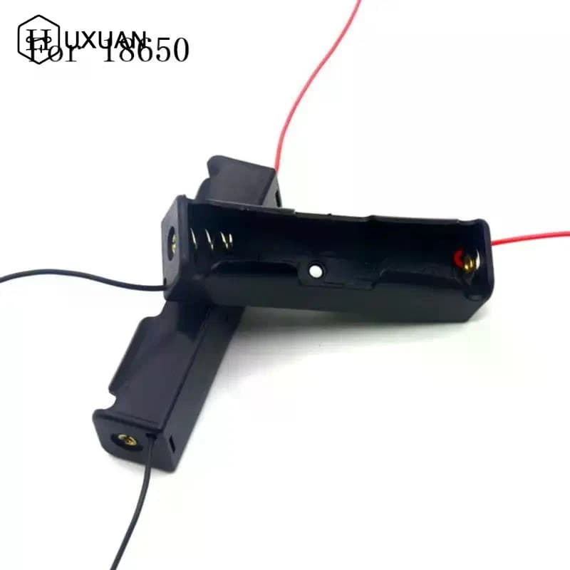 【W】18650 Custodia per batteria con fascio di cavi, 10 scatole di immagazzinaggio batteria fai-da-te, supporto per batteria 18650 a 1 alloggiamento, 1 slot 10 pezzi