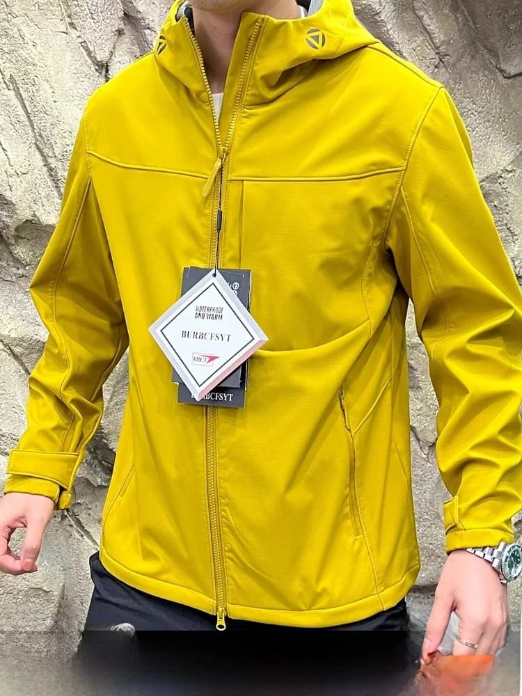 King Level 3D Tailored Fleece Lined Windproof Waterproof Autumn Corn Pattern Jacket Anti Scratch Youth Fashion Polyester