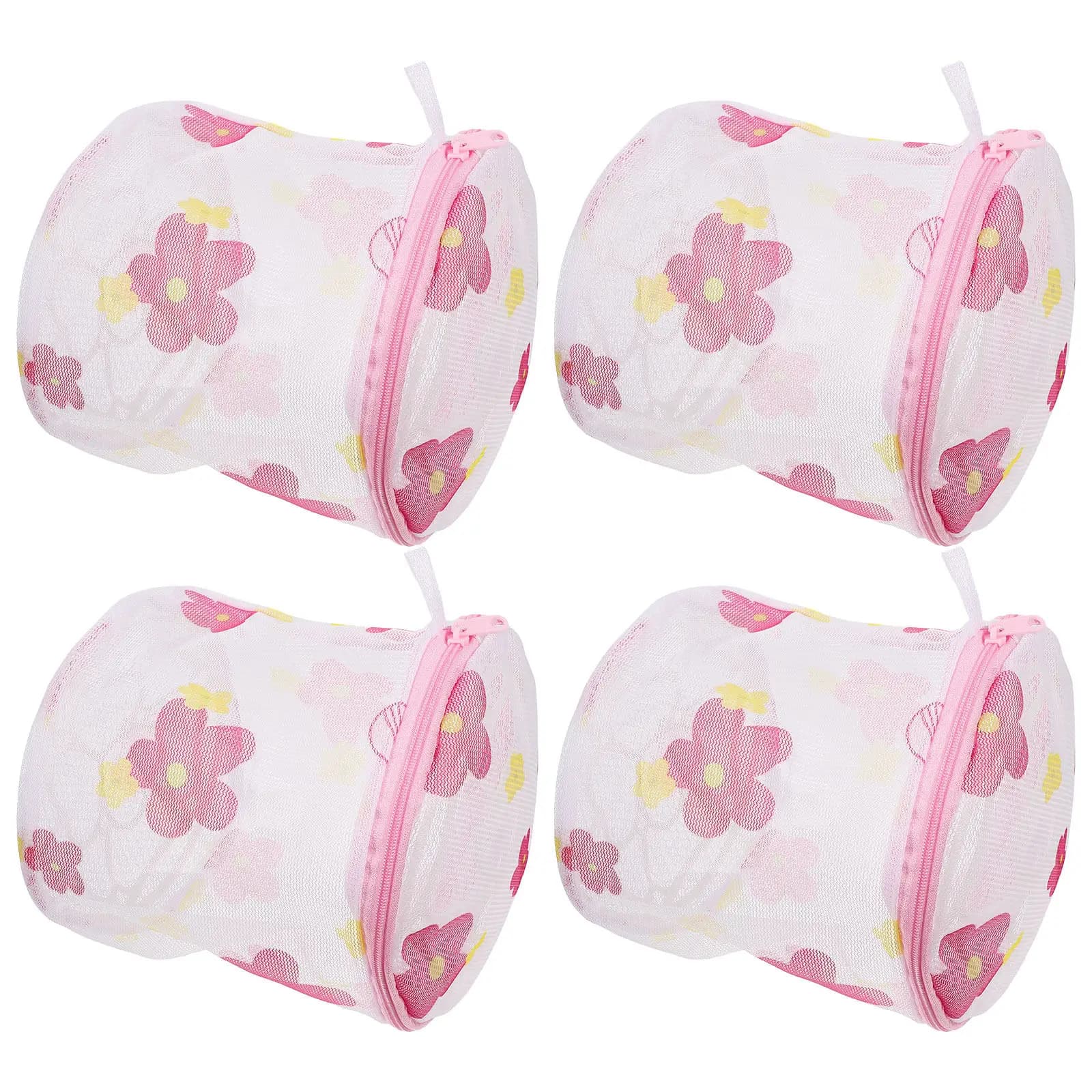 4Pcs Premium Mesh Wash Bags with Rust Proof Zipper for Bra Lingerie Underwear Delicates Socks Stockings Laundry Travel Storage