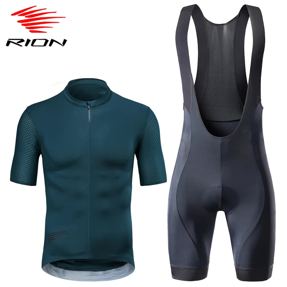 RION Motocross men's cycling jersey Pro Team Bicycle Bib Shorts set Race Mountain Bike Triathlon Maillot Outfit Reflective