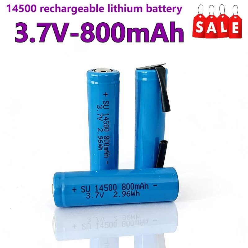 Batteria al litio ricaricabile 14500 3.7V-800mAh/adeguata per microfono/macchina da barba/walkie-talkie/