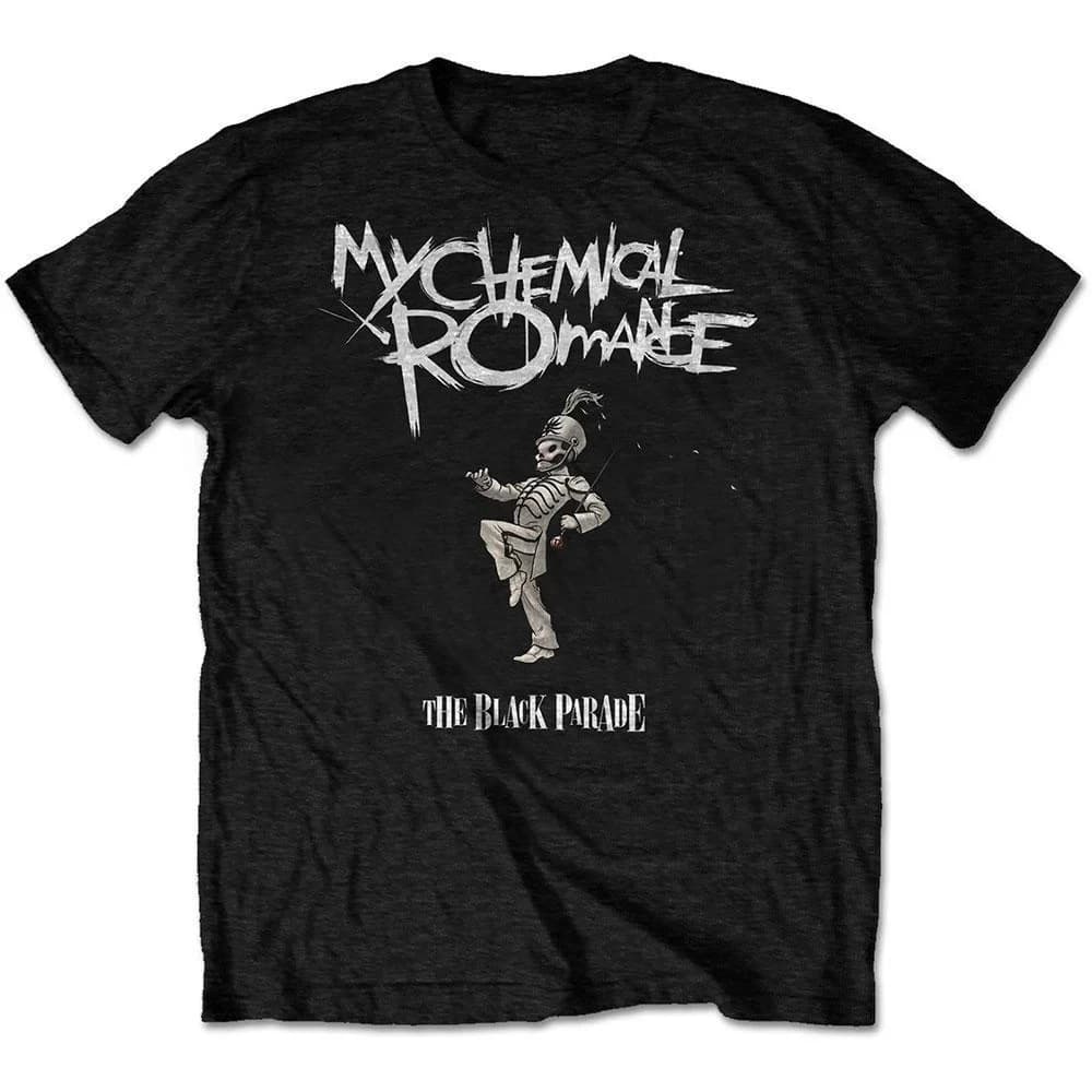 My Chemical Romance The Black Parade Skeleton Print Cotton T-Shirt Emo Rock Band Unisex Short Sleeve Tee