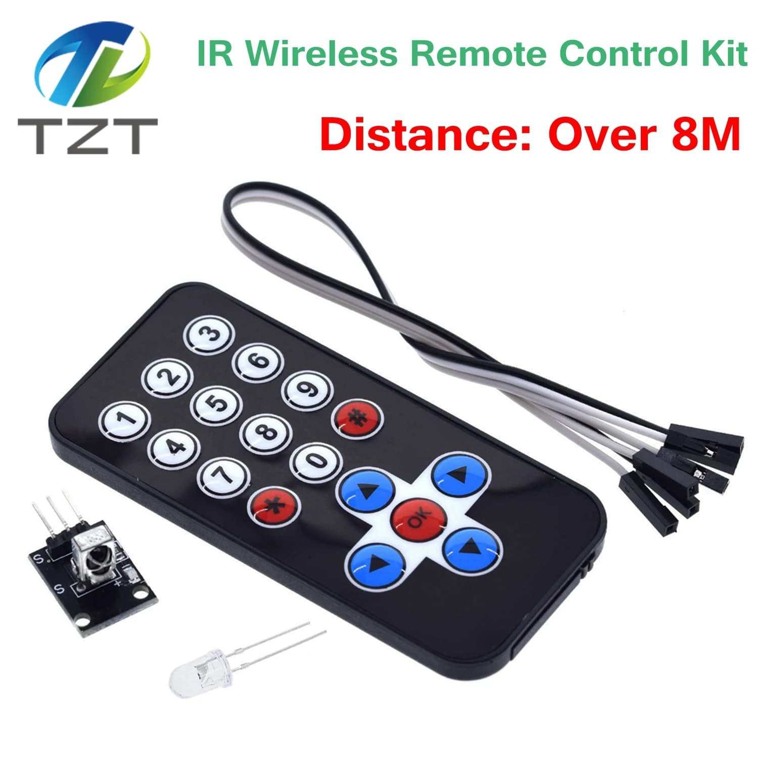 DIYTZT 1/3SET Kit modulo telecomando wireless IR a infrarossi Kit fai da te HX1838 per arduino raspberry pi