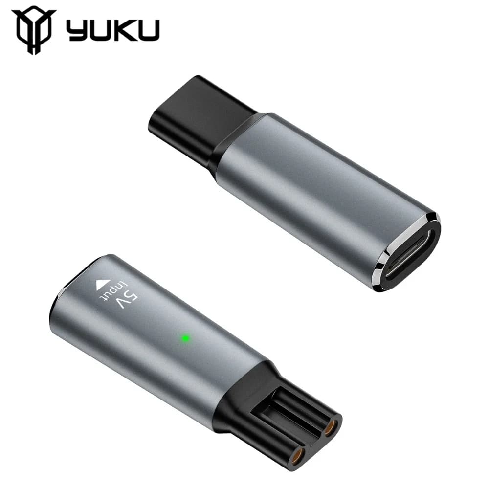 YUKU 5V Type-C Charging Converter Adapter for Philips One Blade QP6510 QP6520 QP6530 Series 3000 Electric Barbary Trimmer