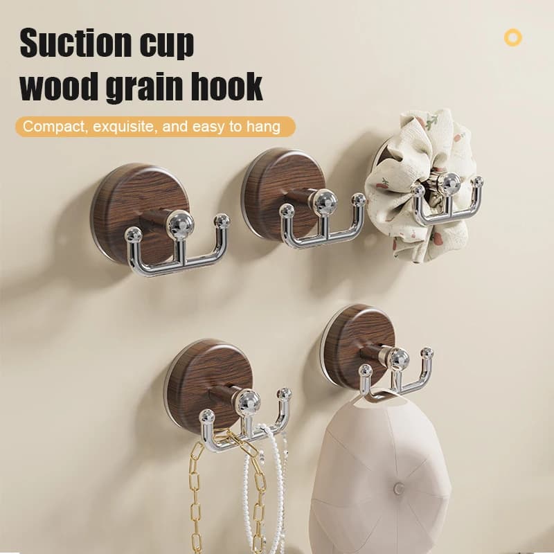 Wall-mounted Suction Cup Hook Multi-functional Bathroom Kitchen Home Storage Shelf Hanging Rack Behind The Door Multi-functional