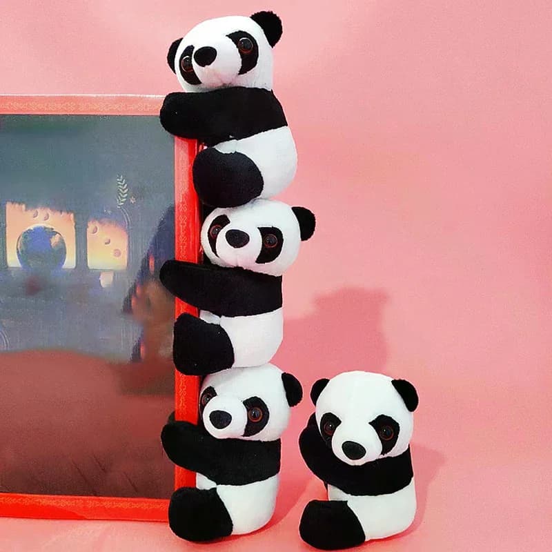 Kawaii Panda Plush Doll Toy Soft Animal Panda Clip Hugging Curtain Clip Doll Toy