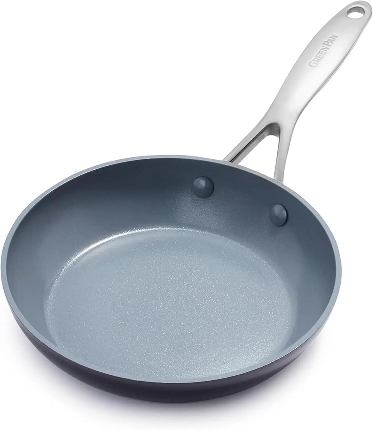 Padella antiaderente in ceramica sana da 8", senza PFAS, a induzione e lavabile in lavastoviglie, grigia