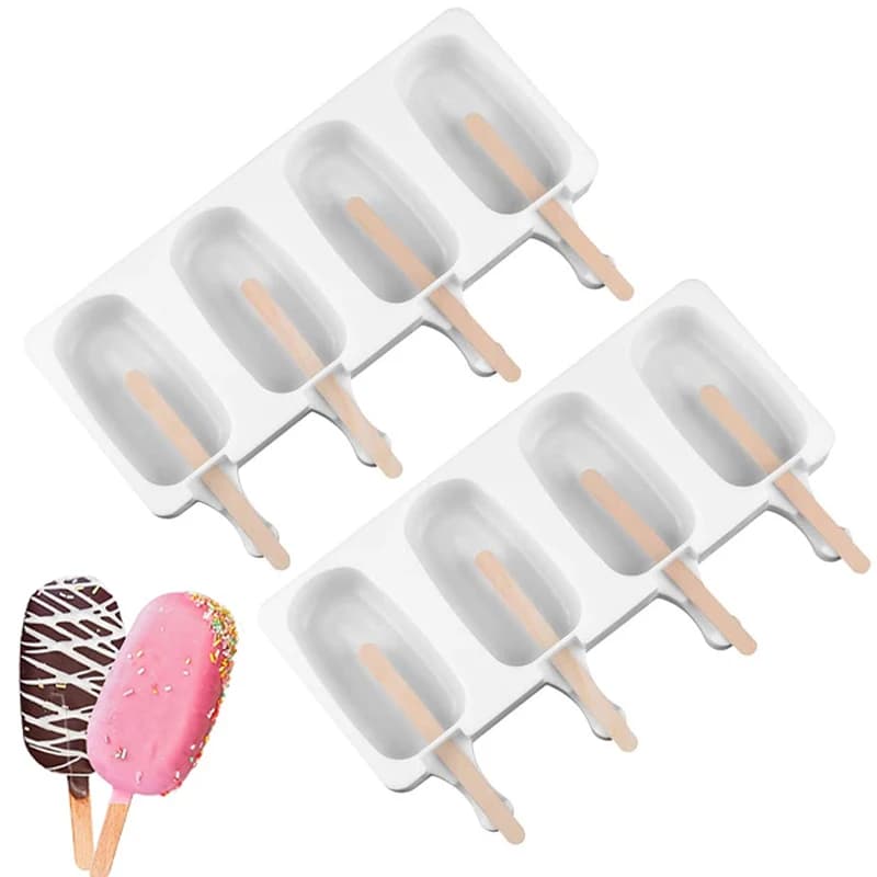 Stampo per gelato in Silicone a forma di cuore a 3/4 celle stampo per ghiaccioli fatto in casa riutilizzabile vassoio per cioccolato Mousse vassoio per gelato da Dessert