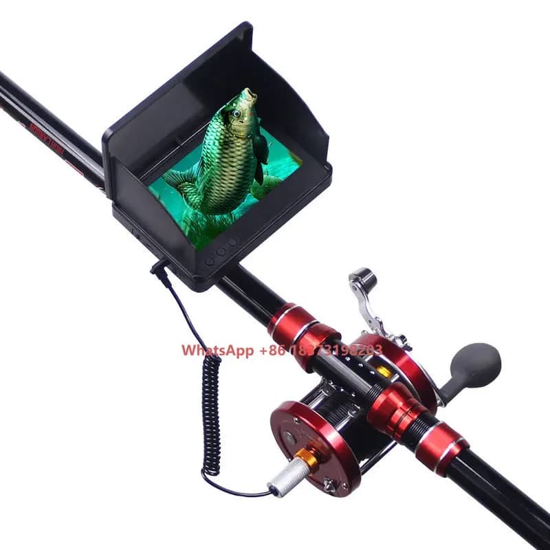 Telecamera Subacquea HD per Pesca con Angolo di Visione di 195 Gradi, Cavo da 3,6m/4,5m e Mulinello