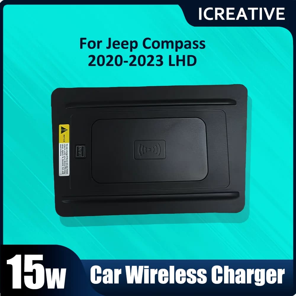 Wireless car charger for auto infrared sensor system Android iPhone for JEEP Compass 2020 2021 2022 2023 accessories fast carectronics