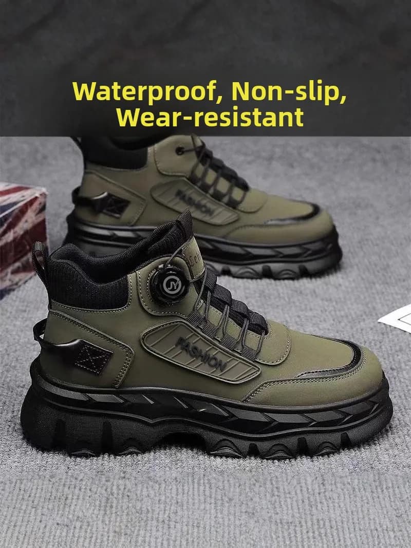 Scarponi da Trekking da Uomo Antiscivolo Resistenti all'Usura Stivali da Lavoro Alti Scarpe Sportive da Esterno Casual per il Tempo Libero