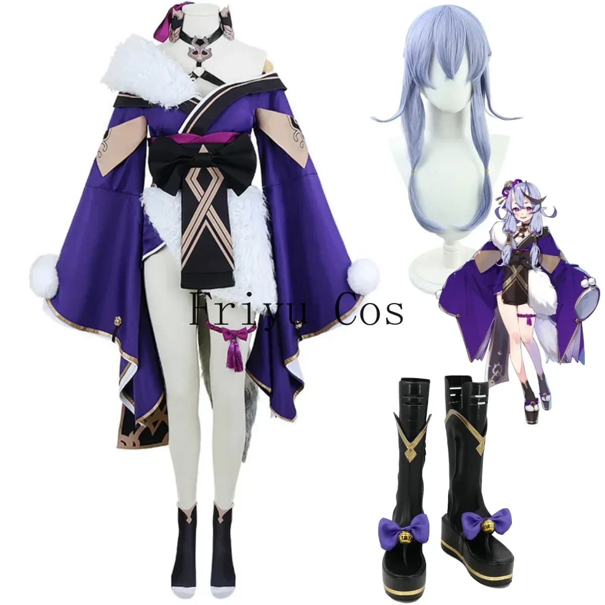 Anime Virtual Rindou Mikoto Cosplay Costume VTuber Nijisanji Wig Kimono Skirt Shoes Woman Sexy Christmas Halloween Suit