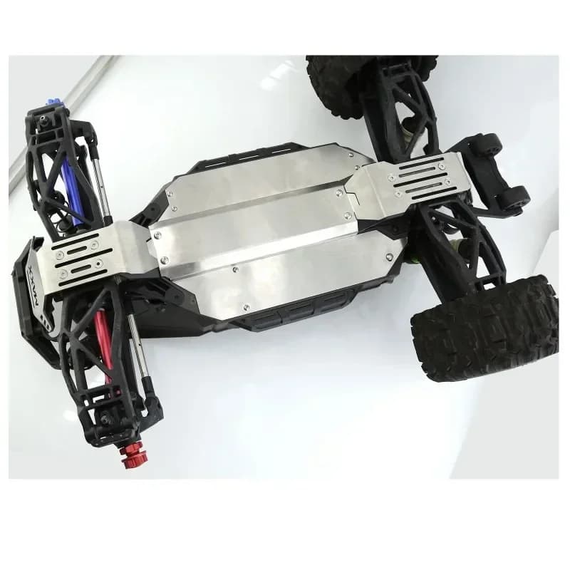 Kit piastra paramotore in acciaio inossidabile Piastra di protezione dell'armatura del telaio per 1/10 RC Monster Car Truck MAXX 89076-4 Parti di aggiornamento
