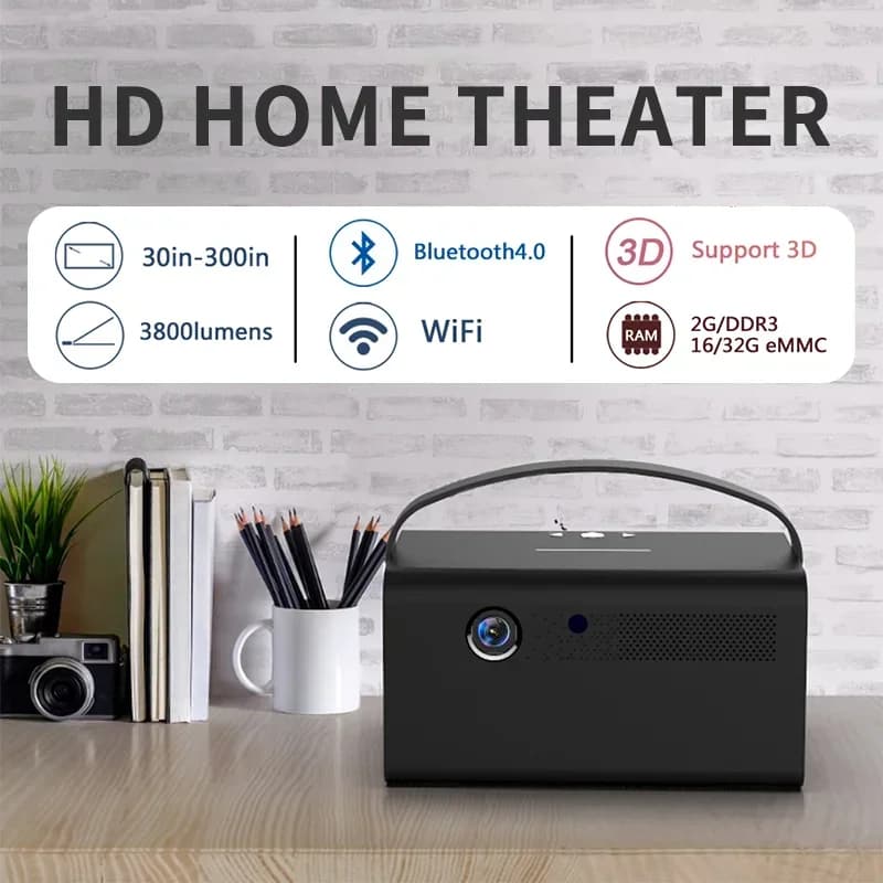 Nuovo proiettore YUNDOO V7 Smart Android Mini LED video portatile 3D 4K 1080P DLP WIFI per cinema 4K e campeggio