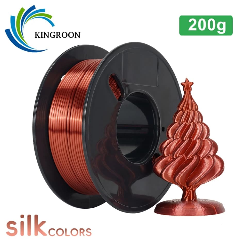 KINGROON 200g/Spool 3D printer filament Silk PLA 1.75mm smooth without bubbles 0.2 kg/roll 3D printing material new color