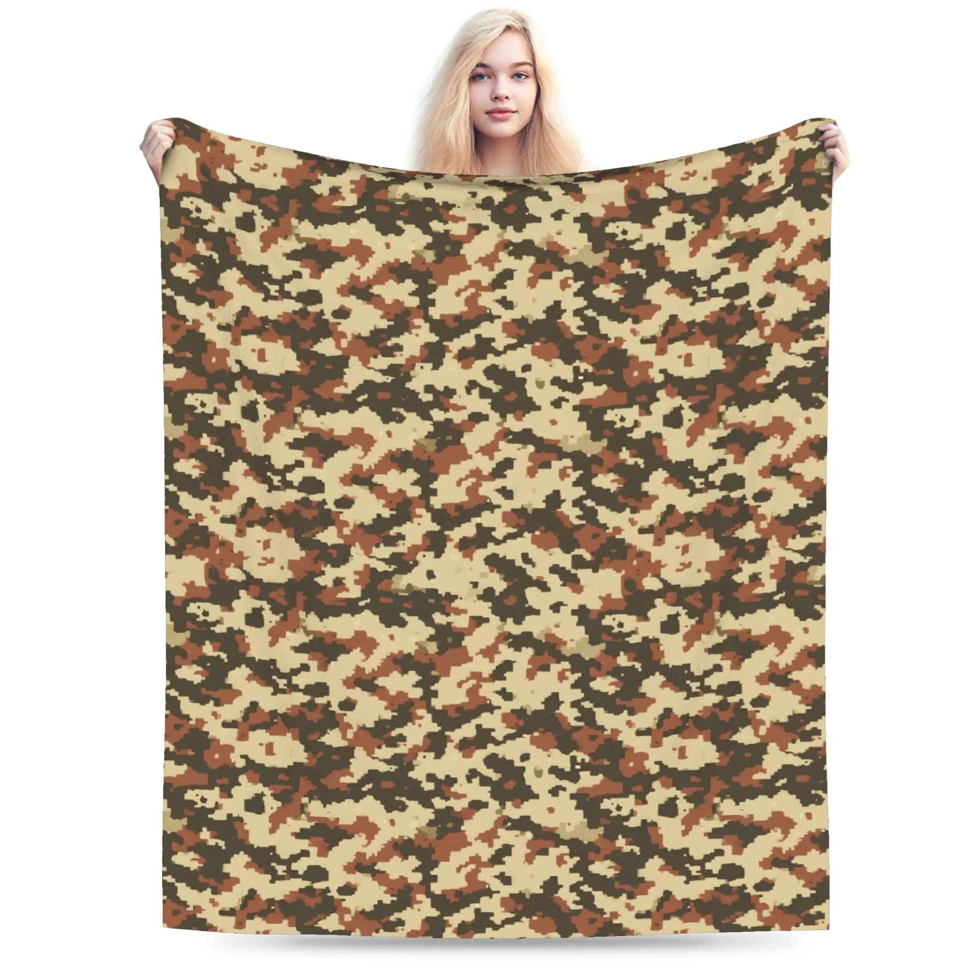 Camo Camouflage Blanket Flannel Decoration Portable Warm Throw Blankets for Bedding Office Bedspread