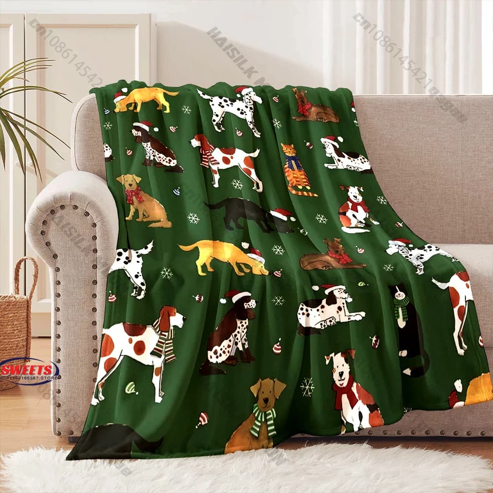 Coperta Festiva a Tema Animali Domestici, Disponibile in Diverse Misure per Bambini e Adulti, Decorazione per Camera da Letto, Soggiorno e Divano, Regalo Raffinato