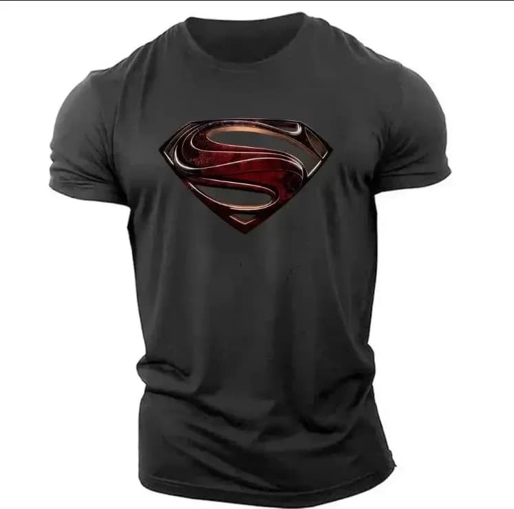 T-shirt in cotone stampato con logo Marvel, Supereroe 'S', per uomo e donna, per sport e fitness, un articolo streetwear molto popolare